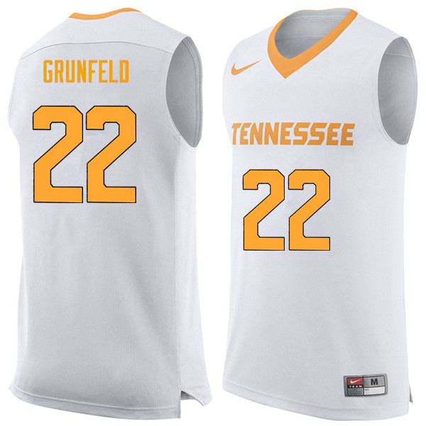 Men #22 Ernie Grunfeld Tennessee Volunteers College Basketball Jerseys Sale-White